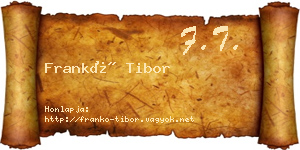 Frankó Tibor névjegykártya
